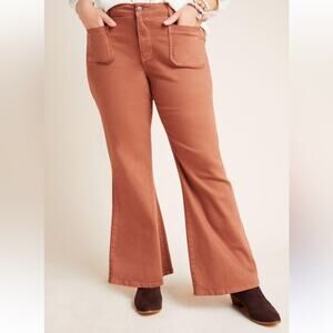 Pilcro women's 18 W bootcut jeans rust patch pocket anthropologie denim casual